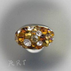 Сребърен дамски пръстен с камъни Swarovski R-343